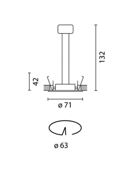Iguzzini 3 8090 004 0 8090 eingelassener fester runder Minilaser 35 W 12 V qr cbc